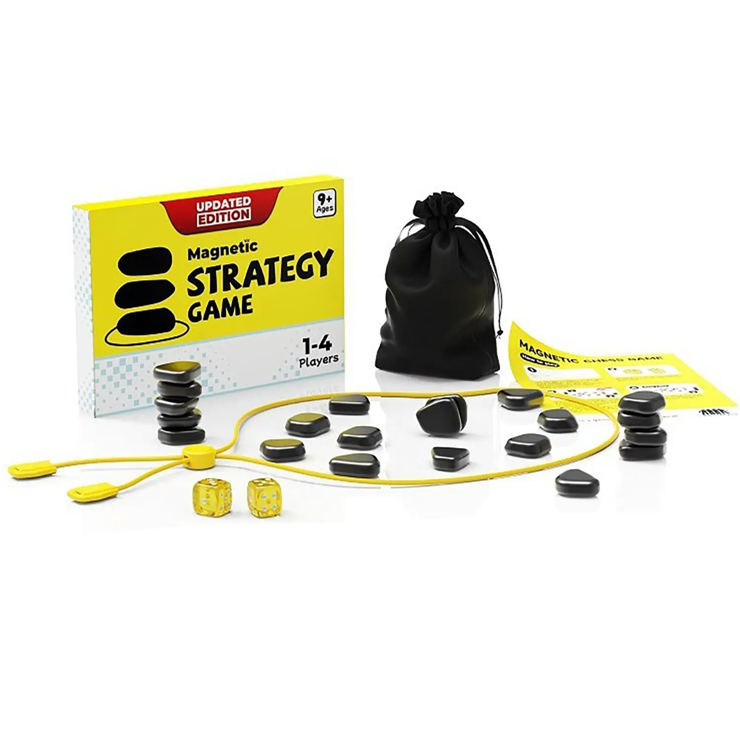 Upgrade Magnetic Chess Game Set with Rope and Stones, Adjustable Rope ...