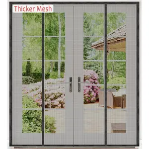 Screen Door for & French Doors 72"x80",Thicker 250 g/㎡ Mesh,Closely Spaced Magnets for a Tight Seal,Door Screen Door for French Door,Screen Size 74x81 Inch