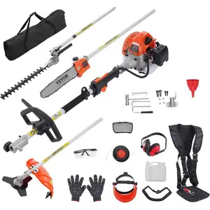VEVOR 52cc Gas-Powered 6-in-1 Multi-Functional Trimmer - Hedge Trimmer, Brush Cutter, Weed Eater, Edger, Pole Saw Chainsaw Pruner, EPA, CE EMC CertifiedVEVOR Super Brand Day