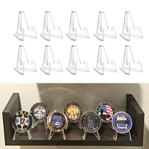 Clear Coin Display Stand, 10pcs/set Coin Display Rack, Coin Holder Stand, Desk Organizer for Home Office, Office Accessories, Coin Display Holders