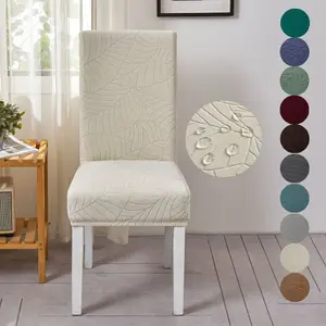 Waterproof Embossed Leaf Dining Chair Set Covers, Dining Chair Slipcover, Dining Chair Protector, Detachable and Washable, 1/2/4/6 Sets, Ideal for Restaurant, Party, Home Decor, Kitchen, Hotel Use