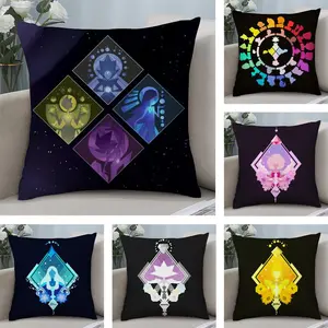 S-Steven UniverseS Cushion Cover Soft Short Plush Fabric Double-Sided Print | Organic, Breathable,Sofa Pillow Case,Invisible zipper Mite Removal Durable Materia | Warm Winter Home Child Gift