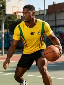 Breathable Moisture-Wicking Sports Shirt, Ideal for Team Training, Outdoor Activities, Summer Parties, Regular Fit Round Neck