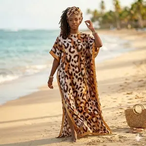 Women's Floral Print Moomoo & Scarf Set - Boho CasualShawl Dress for Beach Vacation and Holiday Enjoyment,Ladies Clothes for All Seasons