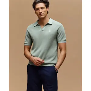 MENS LEETON JOHNNY COLLAR KNIT POLO - B6E562F200