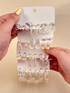 Clear Resin Earrings, Fashionable Earrings for Women & Girls, Trendy All-match & Exquisite Jewelry for Birthday Gift