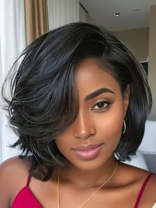 Pixie Cut Wigs for Women Human Hair Straight Bob Wig 13x4 ransparent Lace Wig With Realistic Hairline