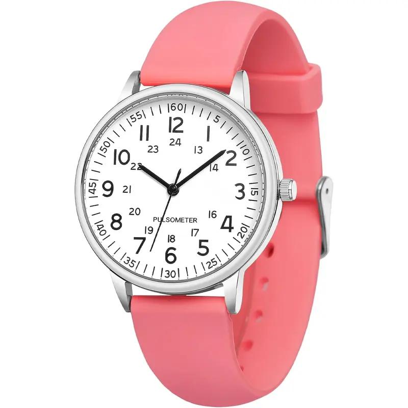 Women\'s Pink Analog Quartz Solid Silicone Band Read Dial Nurse Round Wrist Watch s-l400.jpg main image 3