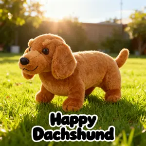 30cm/11.81in Soft Plush Dachshund Toy, Stuffed Animal, Cute Cartoon Design, Realistic Pet Dog Doll, Perfect for Pet Lovers & Home Decor, Birthday Gift