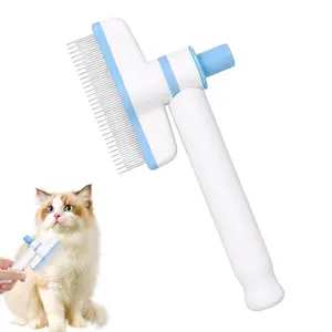 (Blue) Self-cleaning Pet Flea Comb Grooming Brush, 2025 New Smart Self Cleaning Hair Fur Removal, Pet Comb with Stainless Steel Metal Teeth for Dogs & Cats (Blue)  dog clothes