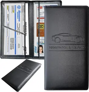 Car Registration and Insurance Premium  Holder,Black Registration Insurance Card Holder,Glove Box Organizer Makes Your Documents In Order. Carry Organizing
