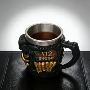 V12 Retro Coffee Mug, Durable Metal Brake Caliper Design, Ideal for All-Seasons Use, Perfect Holiday Gift Idea, No Ca Prop 65
