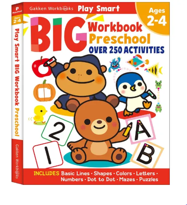 Preschool Learning Workbook for Ages 2-4: 256-Page Interactive Educational Activity Book with 250+ Tracing Exercises, Illustrations, Curves, Lines, Puzzles, Numbers, Challenges, Kids’ School Education Gift, Puzzle