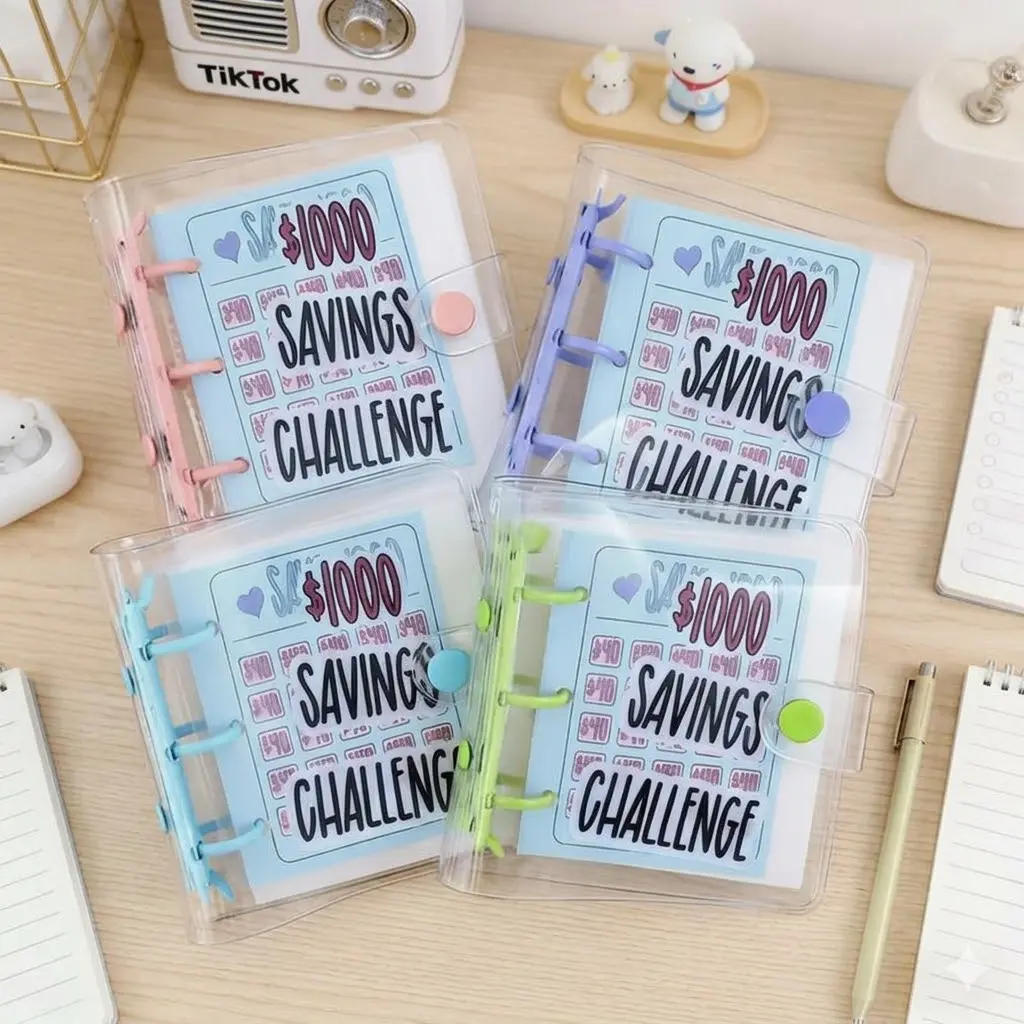 Portable Mini Money Saving Challenge Binder - Budget Planner with 25 Cash Envelopes, Small Savings Tracker, Cash Organizer for Daily Budgeting (Crafts & DIY Lifestyle Tool)