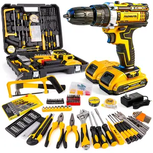 PAOWAFOL  210 Pciece  21V Cordless Drill,All in 1 with 2 battery electric drill,Multi Functional Tool Kit for Men gift,Home,DIY,daily maintenance