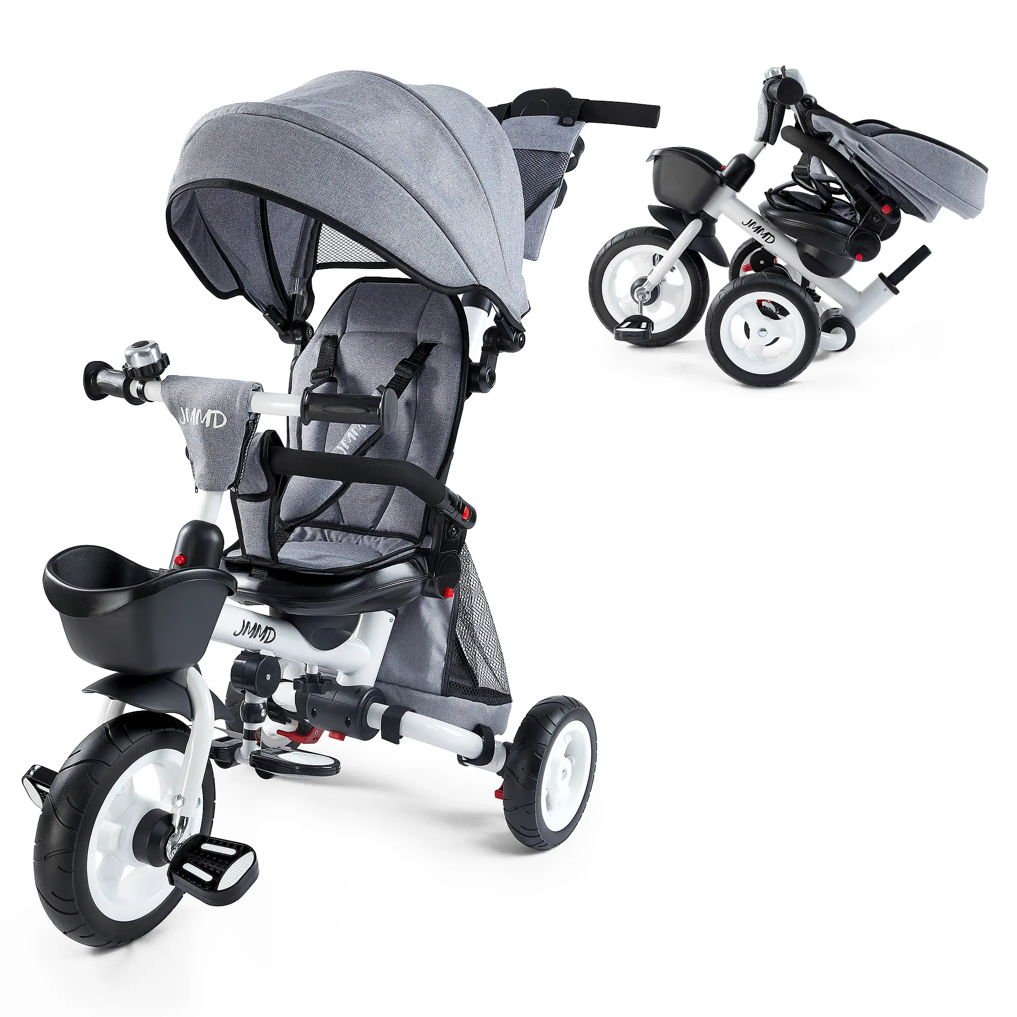 JMMD 7-in-1 Folding Toddler Tricycle (18 Months-5 Years) - Metal
