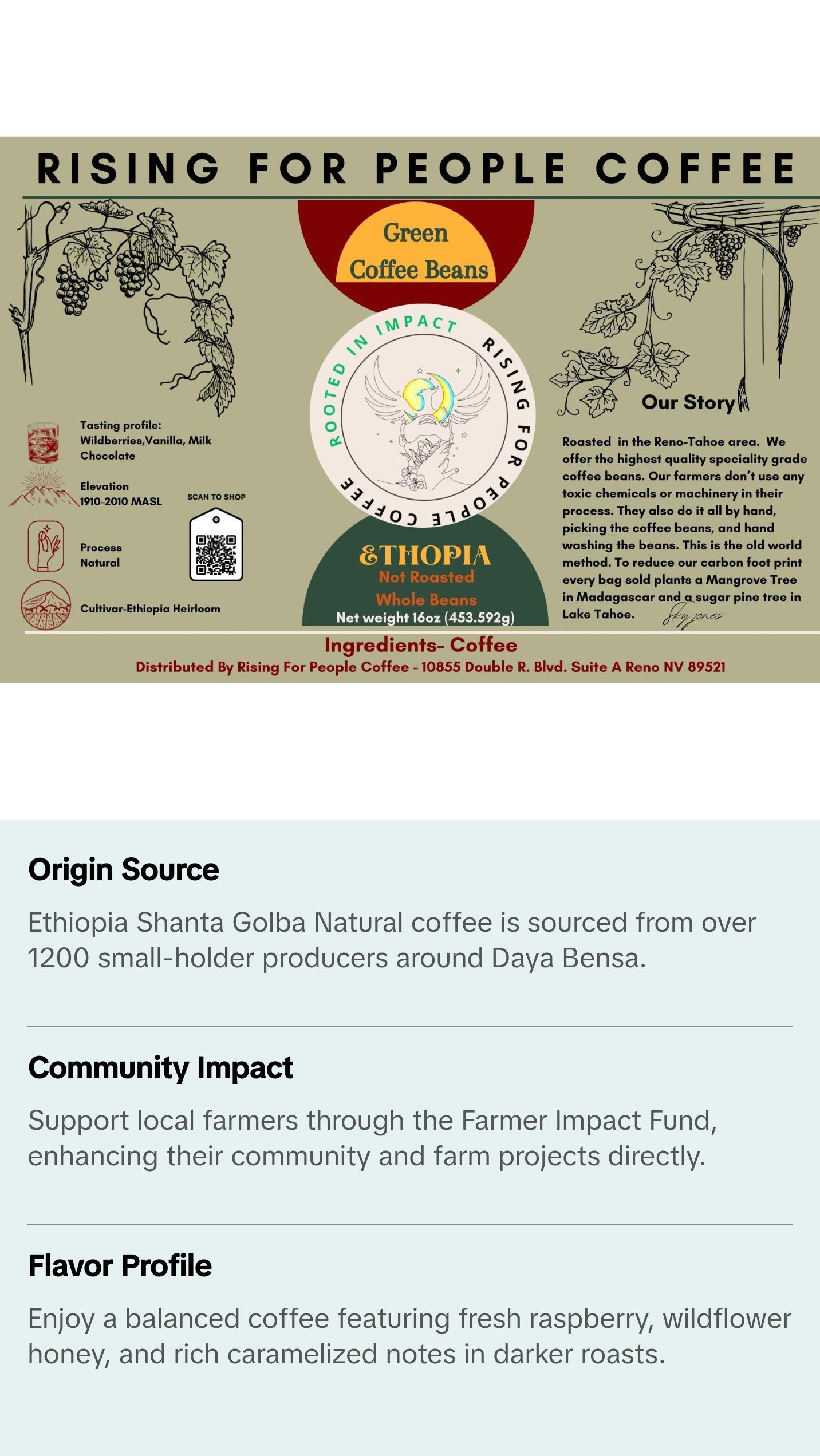 Ethiopia Natural- Green Coffee Beans
