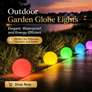 Outdoor Solar Spherical Garden Light with Remote Control, 16 RGB Colors, 4 Modes, Waterproof Smart Light Sensor, Ground Stake Included for Courtyard Parties