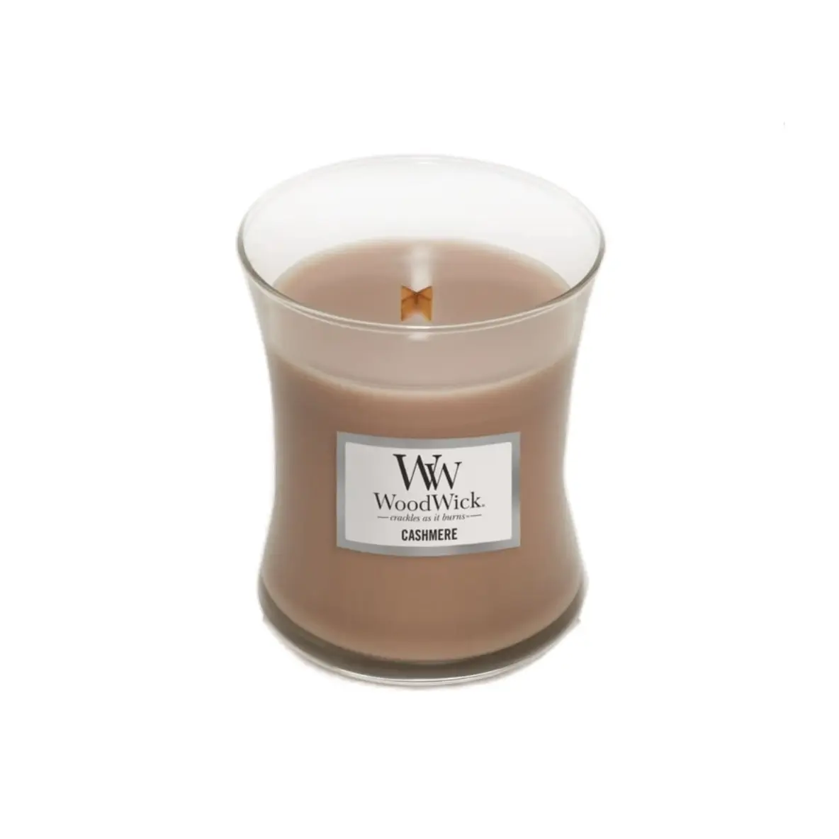 WoodWick Cashmere Fragrance Medium Hourglass Candle - Vanilla-Scented, Cozy Room Decoration for Home Decor, Home Supplies, Gift