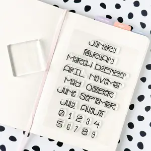 Modern Font Monthly Planner Stamps