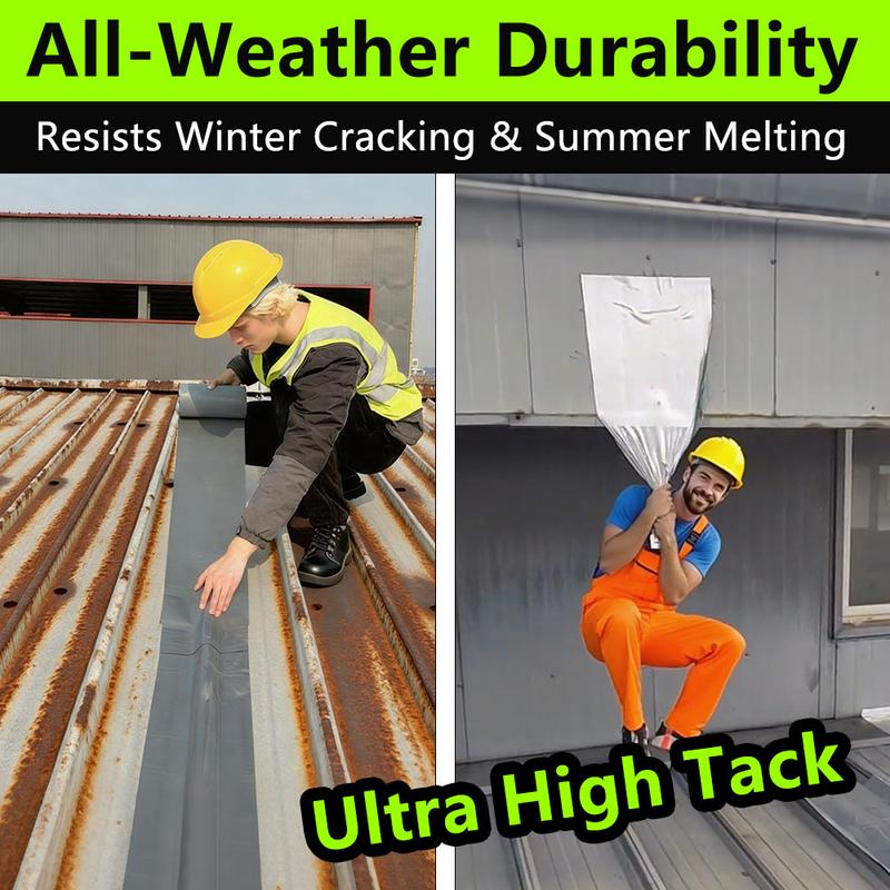 3-Roll All-Weather Roof Repair Tape,7.9" x 16' Waterproof Sealant for Metal Roof, PE Peel & Stick Patch, UV Resistant & Odorless Leak Protection for RV, Shed, Home