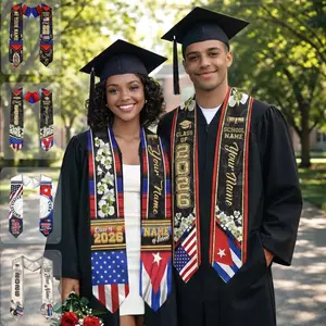 Custom Cubans American Flag Graduation Sash 2026, Cubans Graduation Sash, Cuba Stole, Cuba Graduation Stole, Cuban Graduation Gift Customize