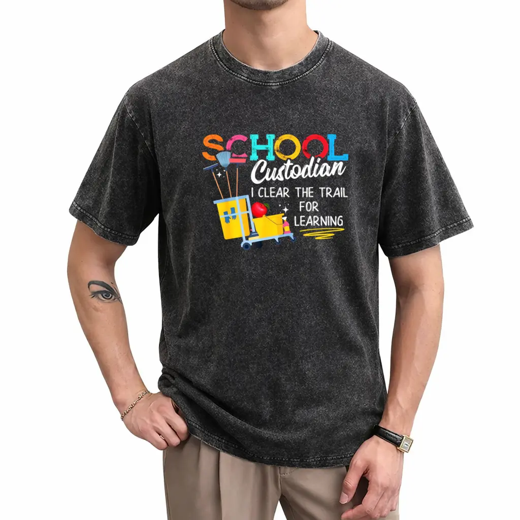 2026 Summer Washed Tee – Unisex Short Sleeve T-Shirt Honoring Janitors and Custodians in the Learning Community