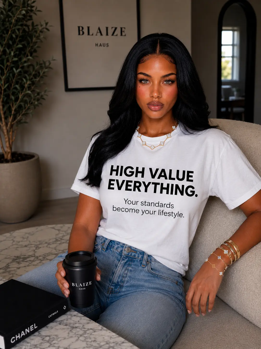 HIGH VALUE EVERYTHING. | Comfort Colors® 1717 Tee | Minimalist Statement Shirt | Quiet Luxury Graphic Tee