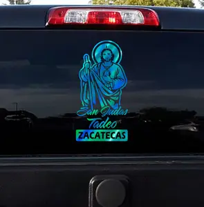 Sticker San Juditas estados Mexico holographic - Adhesive Vinyl Decal:  san judas tadeo- Sanjuditas for Motorcycle, Car, Boats, Glass Doors and Walls | Different Sizes and Colors Available | Easy installation