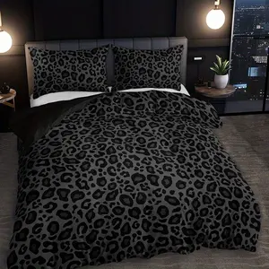 Deep Leopard Print Bedding Set, 1 Sheet + 1/2 Pillowcases (no Pillow Inserts), High-Quality Fashion Home Dorm Bed Linen, Soft Bedding Set