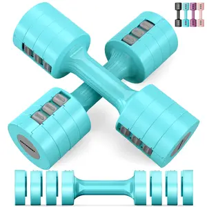 EAST MOUNT Adjustable Dumbbells Set of 2 5 lb Total Free Weights 6 in 1 Women Hand Weights for Home Office Gym Exercise Training Fast Adjust Non-Slip Handle