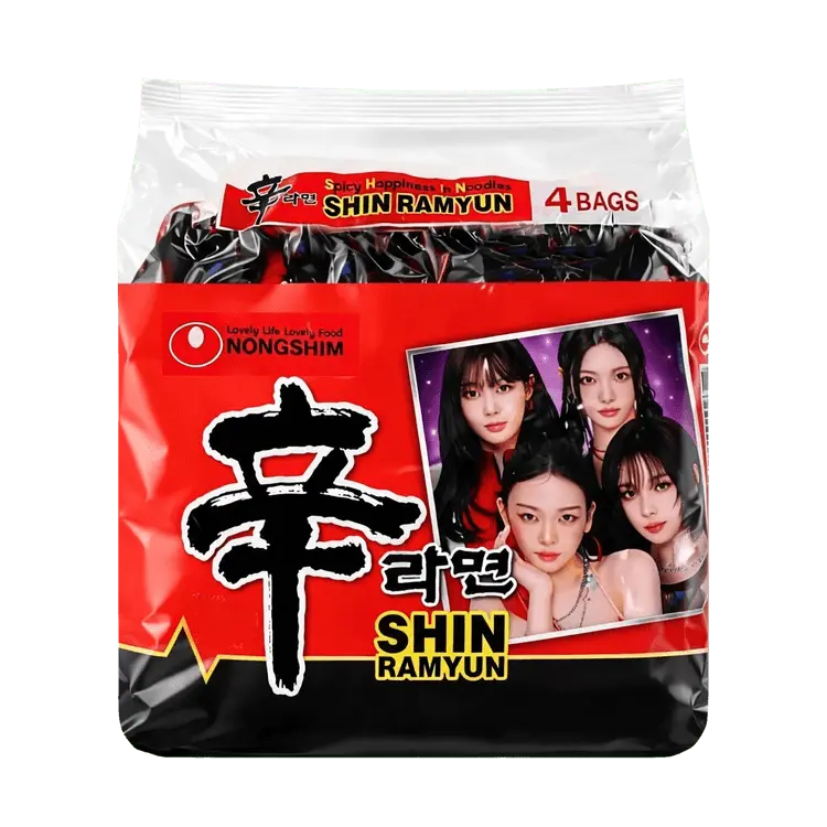 NONGSHIM Shin Ramyun Korean Instant Noodle Soup, Super Spicy Packaged Ramen Spicy Noodles Family Pack - 480g Pantry Food, Korean Instant Noodles