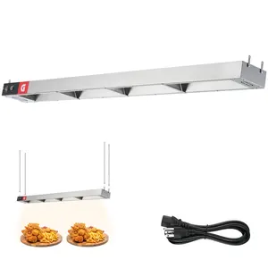 【GARVEE】Commercial Stainless Steel Hanging Infrared Food Warmer Lamp, 36” Electric Strip Heater with Plug and Chains for Restaurants, Buffets, Catering, and Kitchen Use