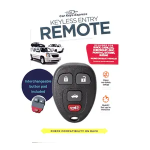 Keyless Entry Remote for Select Buick, Cadillac, Chevrolet, GMC, Pontiac, Saturn, & Suzuki Vehicles, 4 Button Remote FOB (GMRM-MZ0RE-KIT)