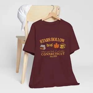 Stars Hollow Connecticut Gilmore Girls Tee, TV Show Fan Merch, Super Soft T-Shirt for Men and Women, Pop Culture Shirt, Stars Hollow Gift