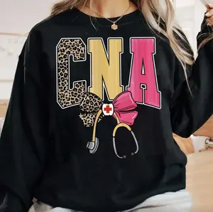 Preppy Nurse Sweatshirt, Coquette NICU RN CNA Shirt, Neon Glitter Leopard Nurse Shirt, Nurse Life Gifts, Stethoscope Shirt, Nursing Shirt, CNA Hoodie