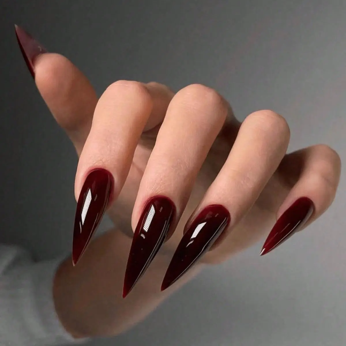 Glossy Almond Shaped Acrylic Fake Nails With Jelly Glue & Rubbing Strip, 24pcs Artificial Full Covers Nail Art Kit, Christmas Gift, Nail Extension