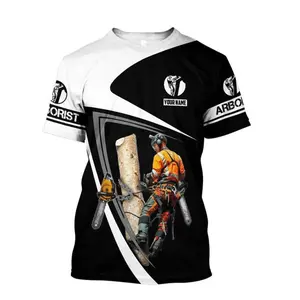 Fashion Lumberjack Arborist Graphic T Shirts For Men Summer Trend Short Sleeve 3D Printed T-Shirt Loose Quick Dry Work Clothes