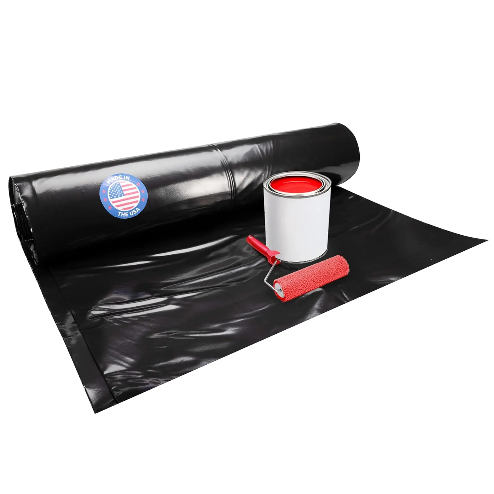 Black Construction Plastic Sheeting 6 mil, 10' x 100' (1000 sq. ft.) - Heavy Duty Plastic Cover for Construction & Painting - LDPE Film Roll - Heavy Duty Plastic Sheeting Roll by IDL Packaging