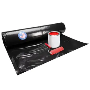 Black Construction Plastic Sheeting 6 mil, 10' x 100' (1000 sq. ft.) - Heavy Duty Plastic Cover for Construction & Painting - LDPE Film Roll - Heavy Duty Plastic Sheeting Roll by IDL Packaging