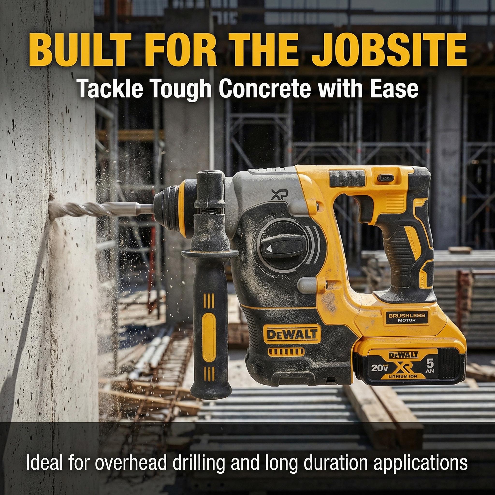 DeWalt DCH273 20V Cordless Rotary Hammer Drill for Concrete Drilling and Construction Applications