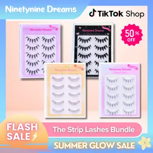 Ninetynine Dreams Manhua Strip Lashes Bundle | DIY False Eyelash Set Anime Spiky Eyelashes Douyin All in One Lash Kit with Natural and Dramatic Doll Eye Looks, Reusable and Lightweight Falsies for Everyday and Special Occasions Makeup Cosmetic