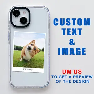 Custom Postcard Style Pets Phone Case for iPhone 16 15 14 13 12 11 Pro Max Plus , Personalized Picture Photo Case - Shockproof Protective Cover Clear