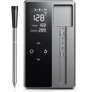Smart Wireless Meat Thermometer with Ultra-Thin Probe, Digital Food Thermometer 0.5S Instant Read, 600FT Bluetooth Range Real-Time Monitoring & Smart Alerts for BBQ, Grill, Smoker, Oven, Air Fryer