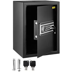 VEVOR Safe Box,  2.1 Cubic Feet Money Safe with Fingerprint Lock and Digital Keypad, Fireproof Home Safes with A Removable Shelf, Wall-Mounted Security Safe for Cash, Watch, Passport, Document, Black