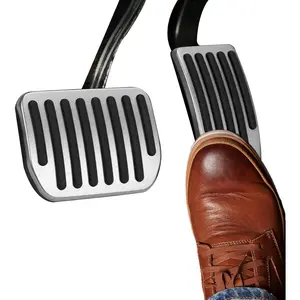 Foot Pedal Pads Set, Auto Aluminum Pedal Covers, Non-Slip Foot Pedals Pads, Brake Accelerator Pedal Covers Car Interior Accessories for Model 3 Model Y (Sliver) Waterproof Silicone Tie Rod Boot Kit Genuine Leather Keyless Entry Cover