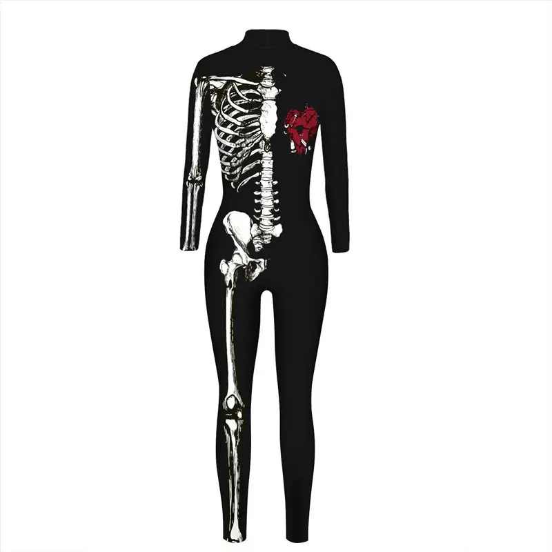 Black, white, skull, red, heart tight fi