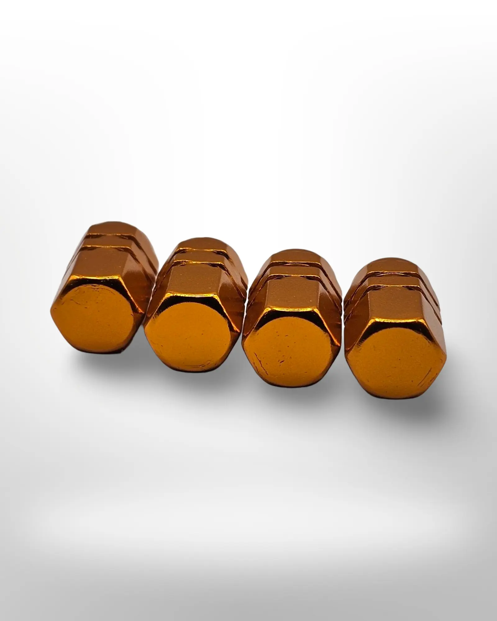 Tire Valve stem cap / 6 sided - Gold - Aluminum Alloy Hexagon