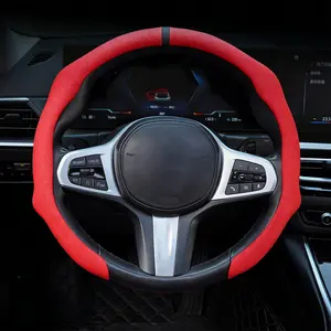 Universal 14.9"Car Steering Wheel Cover - Breathable Ergonomic Grip,Ultra-Thin Anti-Slip Inner Lining, Sweatproof for All-Weather Driving Comfort