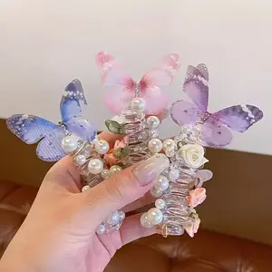 [Vibrant Headband]2pcs Vibrant Butterfly MeshHeadbands for Girls | Elegant Hair Tie & IntricateDesign-Durable Plastic Hair Accessories forDaily Wear, Parties, All-Season Use